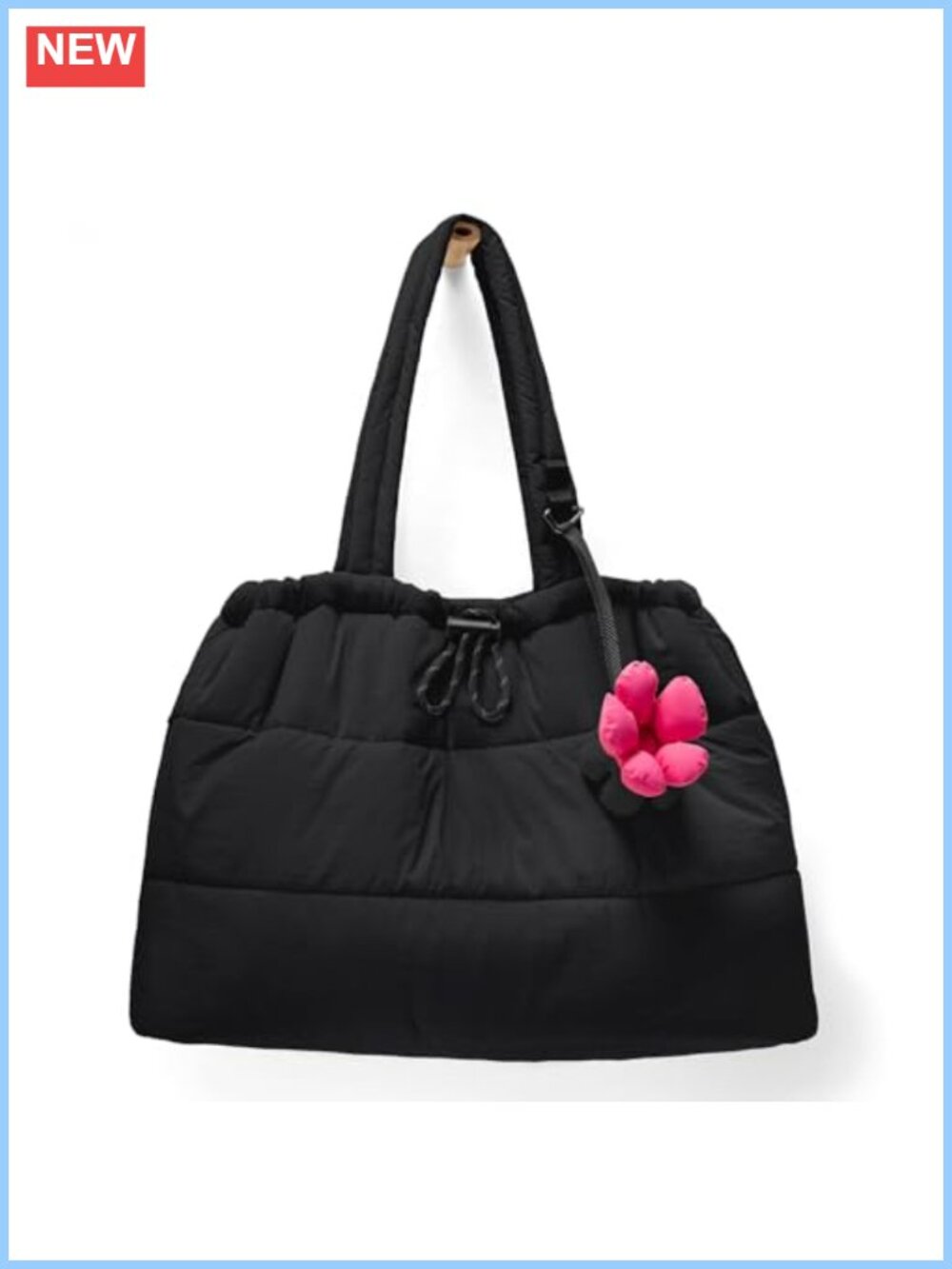Puffer Tote Bag Quilted Nylon Waterproof Large Travel Work Nurse